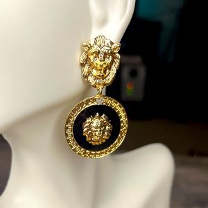 Gold lion earrings